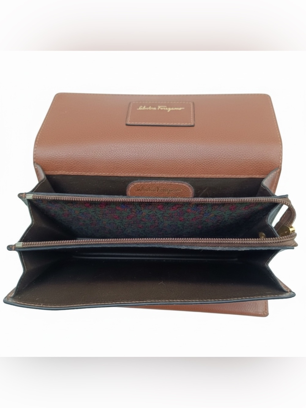 SALVATORE FERRAGAMO ICONIC GANCINI VINTAGE LEATHER CLUTCH BAG - Picture 11 of 12